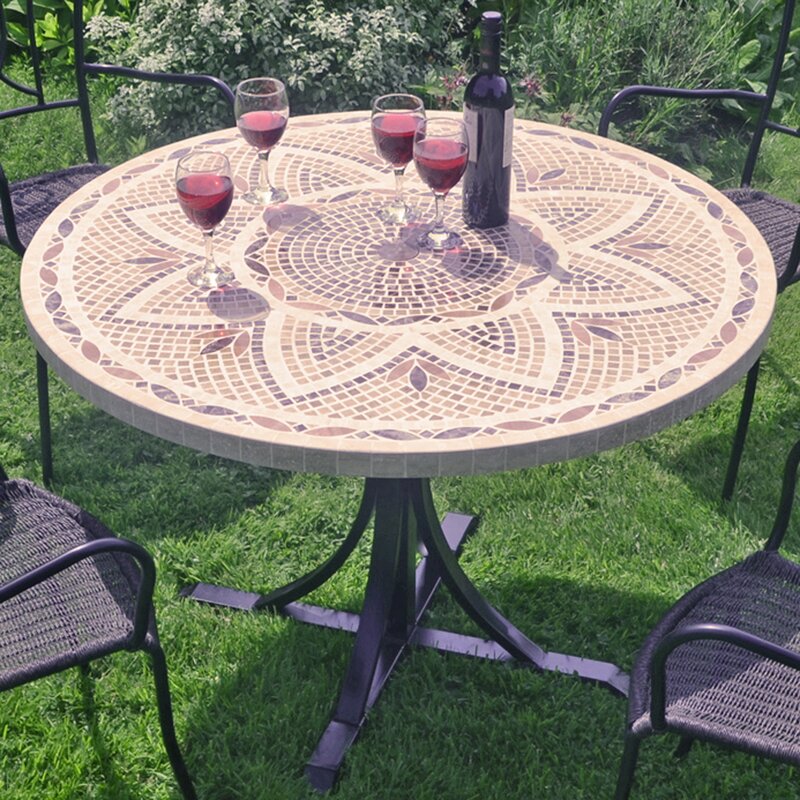 Sol 72 Outdoor Lia Marble Stone/Steel Dining Table & Reviews | Wayfair